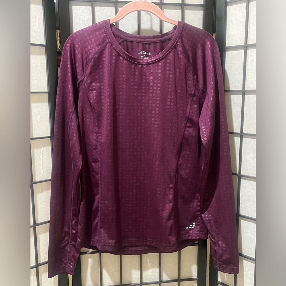 bcg Long Sleeve Performance Top - Berry Plum women size L